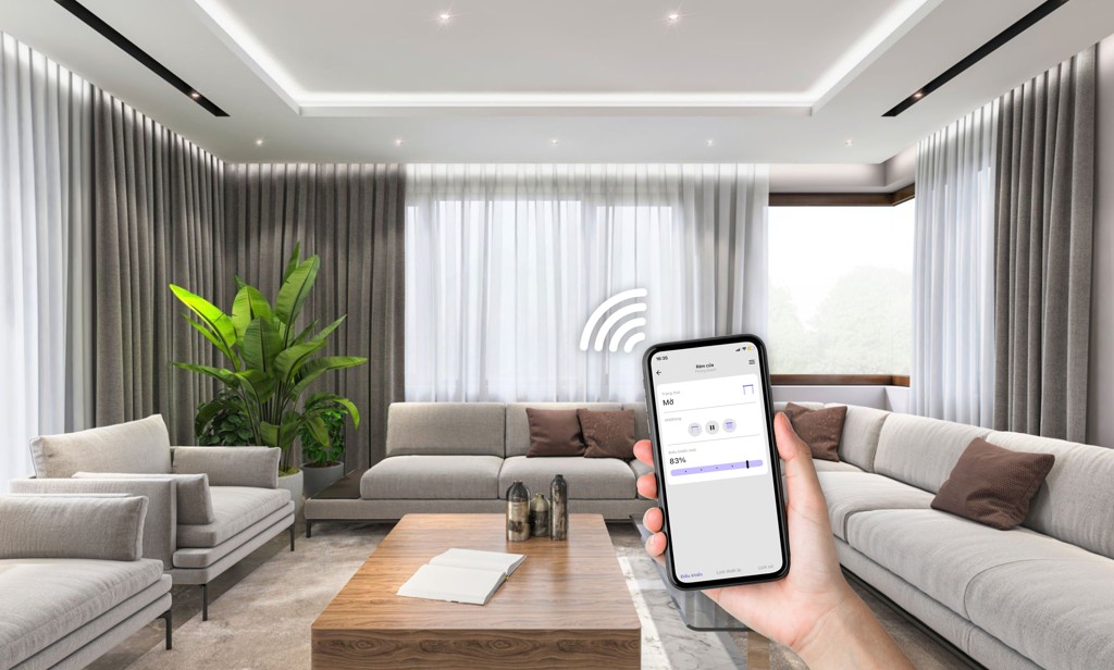 Rèm cửa thông minh có thể dễ dàng tích hợp và đồng bộ với các nền tảng nhà thông minh